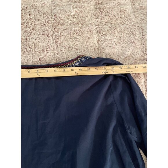 Johnny Was Navy Embroidered Blouse - Picture 13 of 16